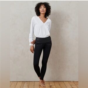 ADAY Throw & Roll leggings black zipper S active office athletic casual edgy